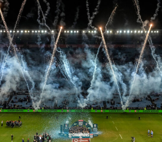 The Glasgow Warriors celebrate as URC champions 22/6/2024
